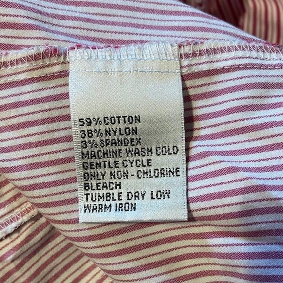 Talbots Red and White striped button down women's blouse Size 12 - Picture 11 of 11